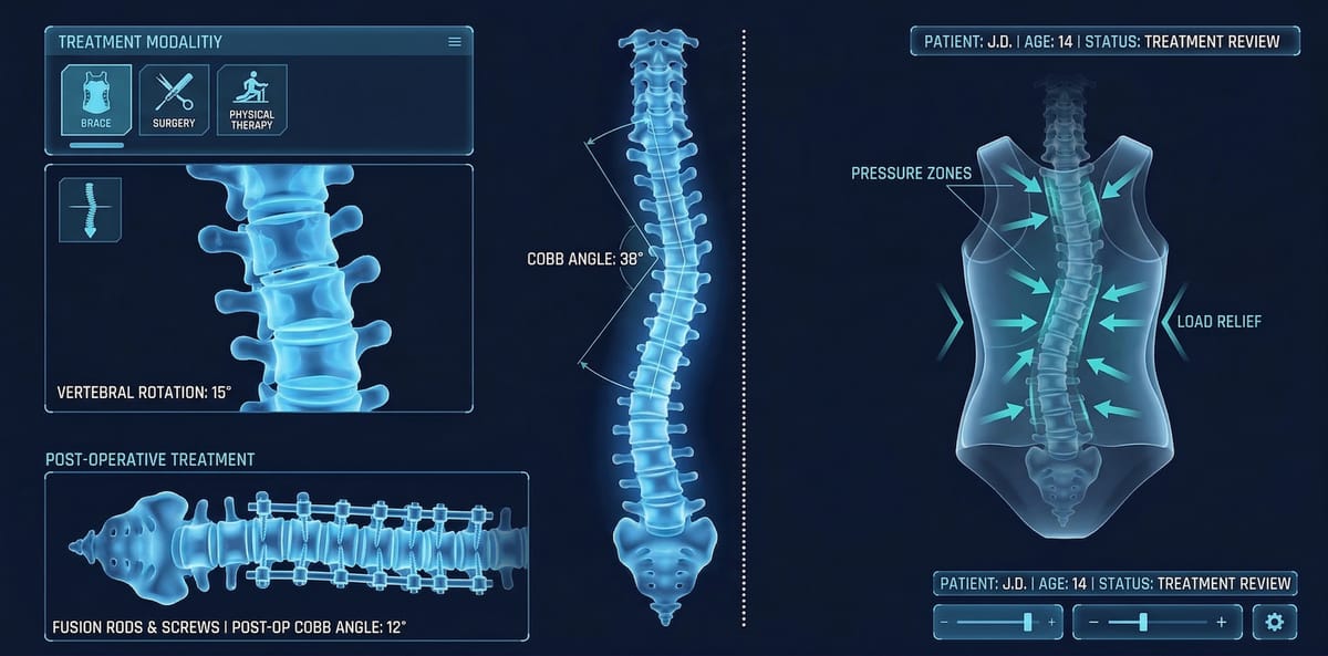 Médico avaliando exame de imagem da coluna vertebral